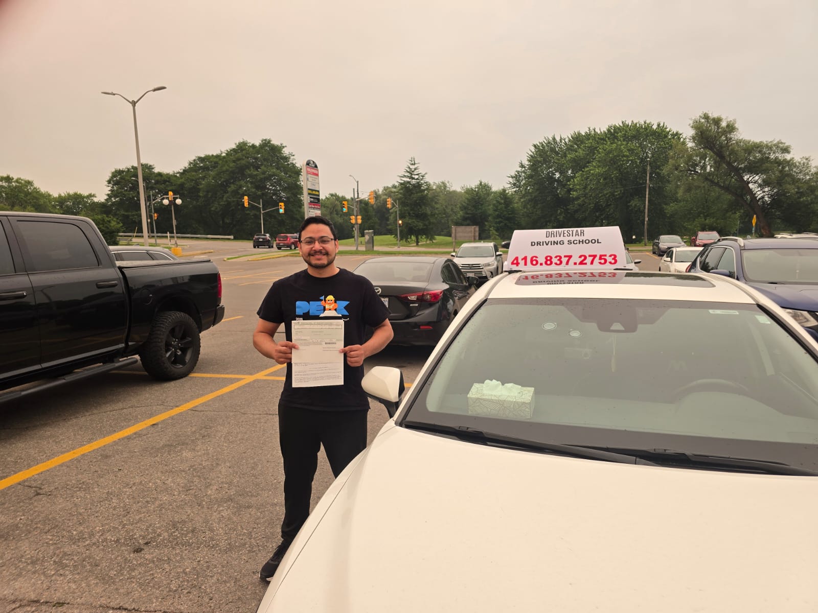Student passing road test